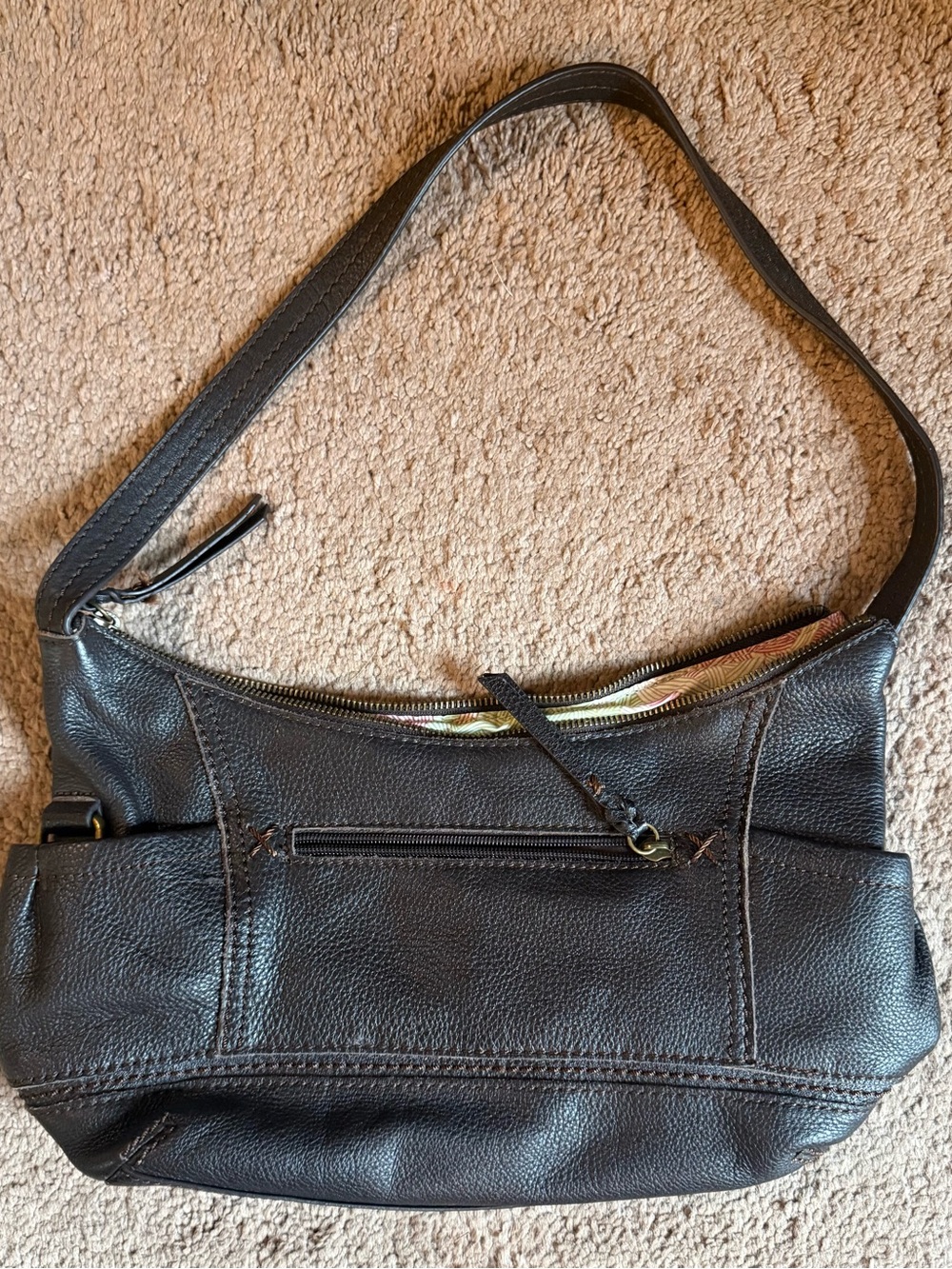 The Sak Classic Black Leather Shoulder Bag - Women's Carryall